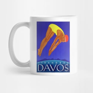 Vintage Travel Poster Switzerland Davos Mug